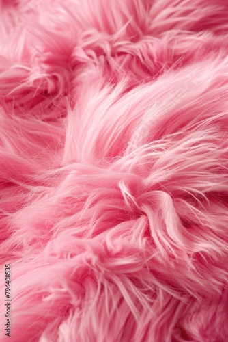 Detailed close-up of pink fur texture, suitable for backgrounds or fashion designs