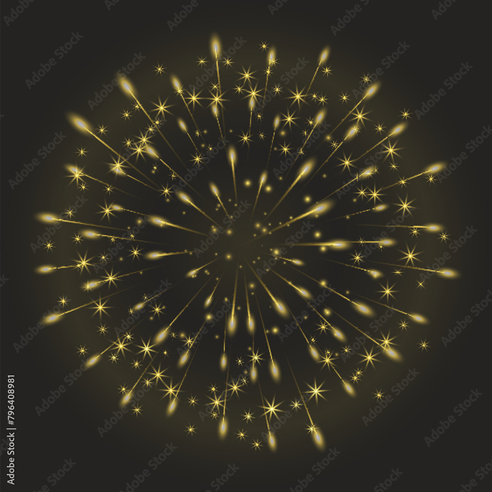 Firework Explosion Isolated on Dark Background Firework Explosion Isolated on Dark Background