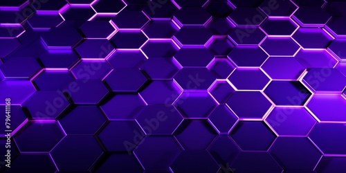 Violet hexagons pattern on violet background. Genetic research  molecular structure. Chemical engineering