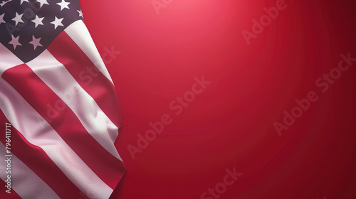 Happy 4th of July USA Independence Day background, waving American flag