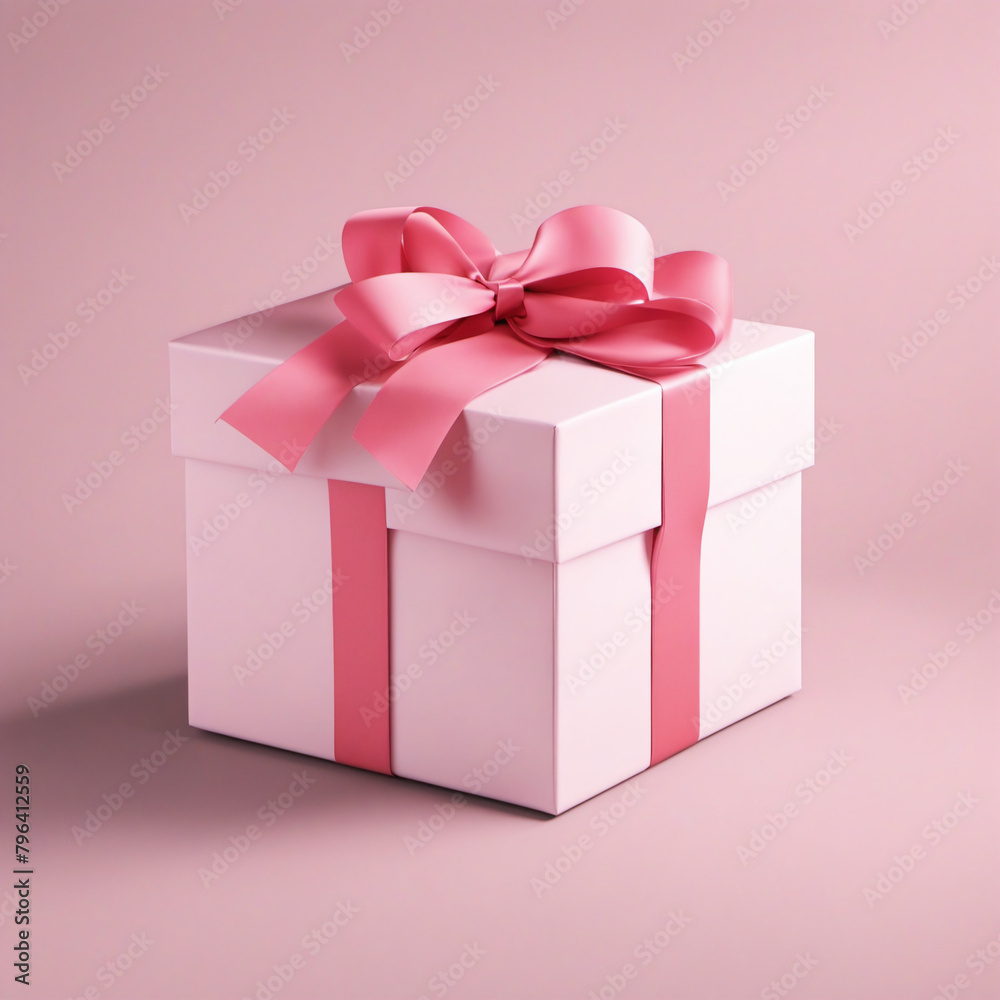 present box with pnk ribbon present box with pnk ribbon