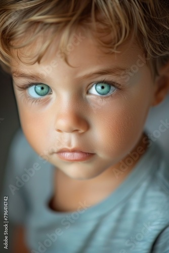 beautiful little boy with green eyes 