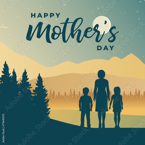 Beautiful Happy Mother's Day Greeting Design © Model it