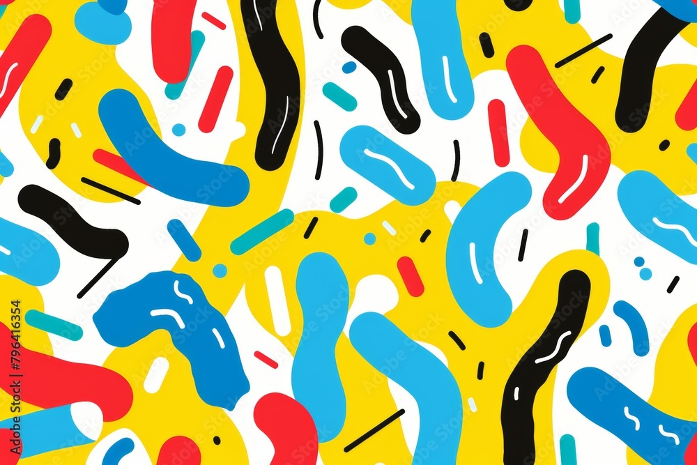 Abstract Bacterial Forms on Bright Canvas Abstract Bacterial Forms on Bright Canvas
