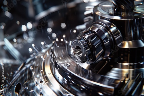Detailed view of intricate machine gears. Ideal for industrial concepts © Fotograf