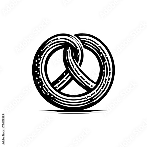 Silhouette of a Crave-Worthy Pretzel - Graphic Design Essential, Minimallest Pretzel Vector

