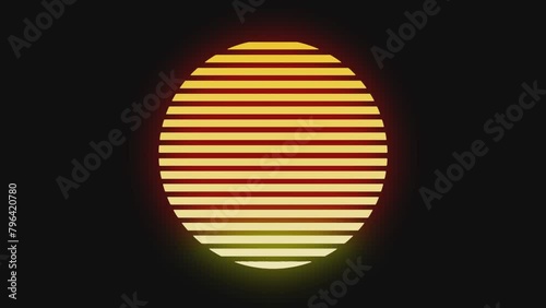 animation of retro sun viewed from space