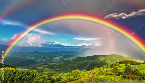 rainbow over meadow