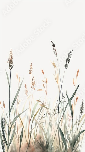 Illustration of meadow plant grass tranquility.