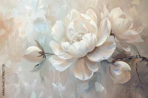 Close up on pale flower painting graphics blossom © Rawpixel.com