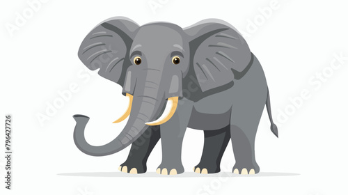 Funny adorable cute elephant isolated on white background