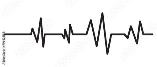 Heart beat line icon. EKG heart beat line, vector. Cardiogram line icon, sign. Heart pulse silhouette, icon, symbol. Heartbeat  pulse vector. Vector illustration.