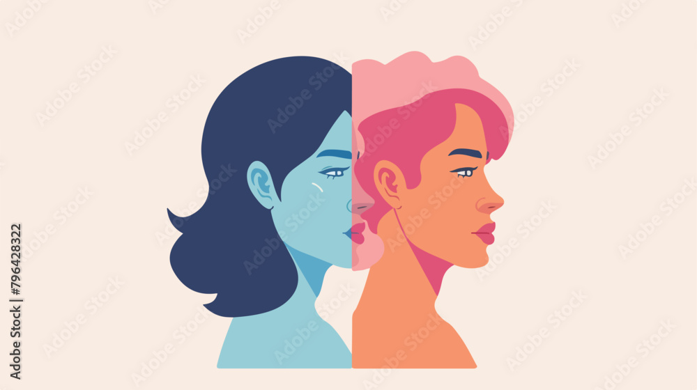 Gender identity concept. Gender transition. Person