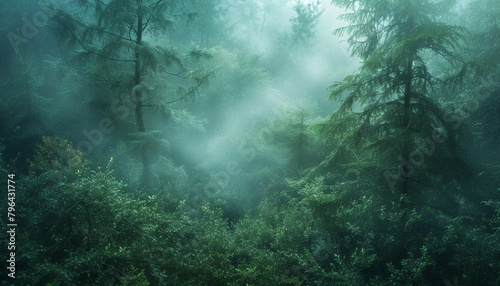 rays of light in the forest