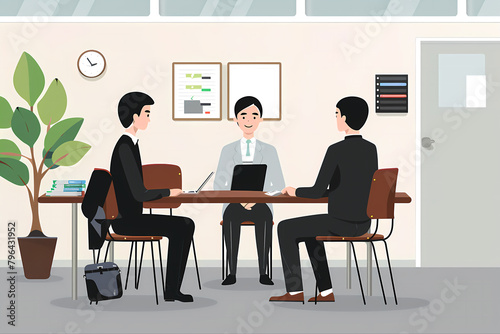 Illustration of the interviewer interviewing the candidate