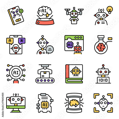 Set of Ai Flat Icons 


