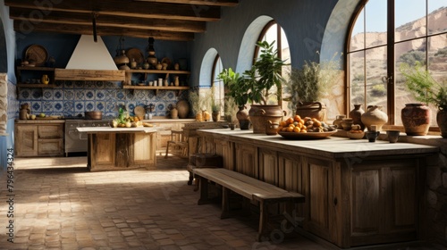 b'Rustic Italian Farmhouse Kitchen' © Adobe Contributor