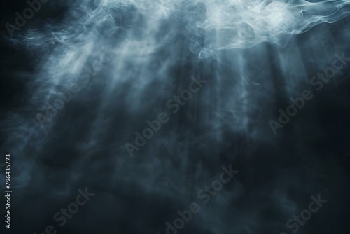Swirling Abstract Fog Against Black Background: Perfect for Logo Mockups or Banners. Concept Abstract Art, Swirling Fog, Black Background, Logo Mockups, Banners