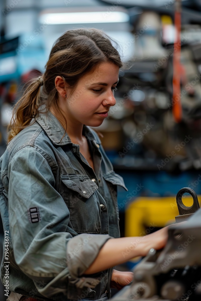 woman working as mechanic 