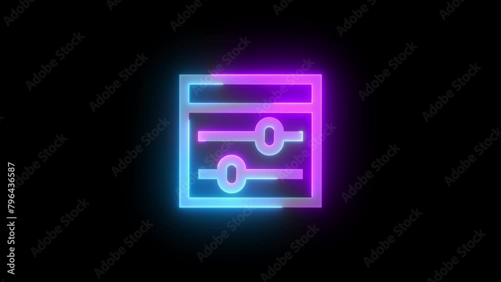 Neon exploit protection icon cyan purple color glowing animated black background Neon exploit protection icon cyan purple color glowing animated black background