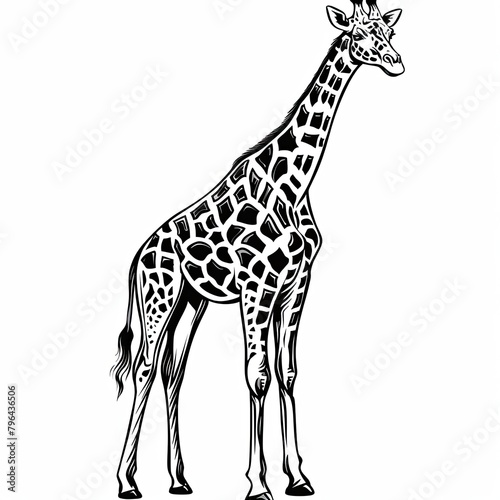Giraffe White Background