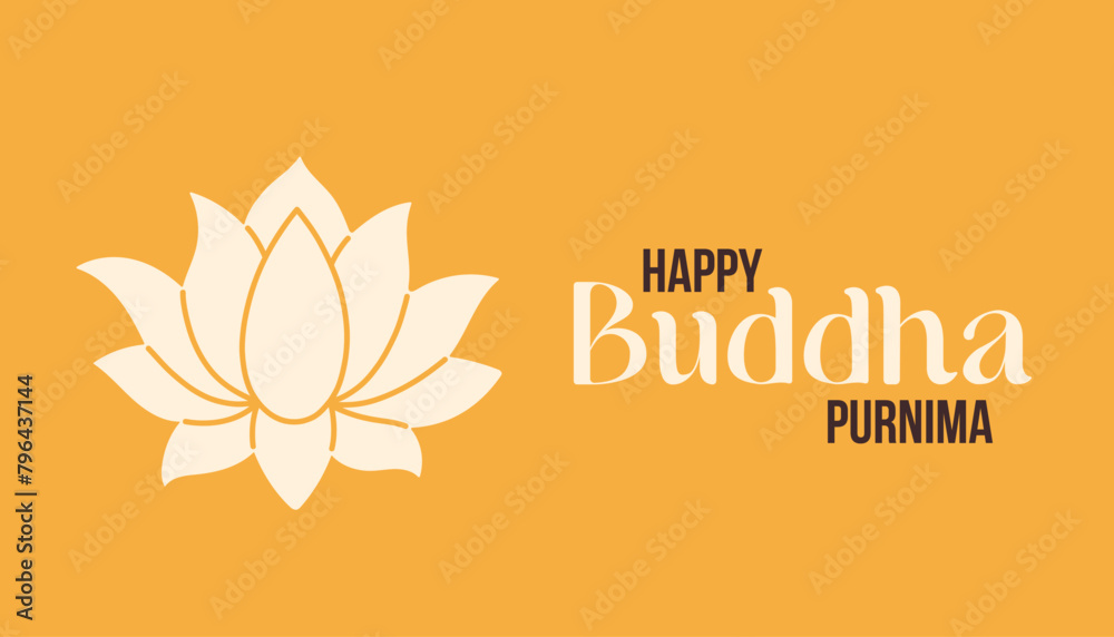 Happy Vesak Day, Buddha Purnima wishes greetings vector illustration. Posters, banners, greetings, and print design.