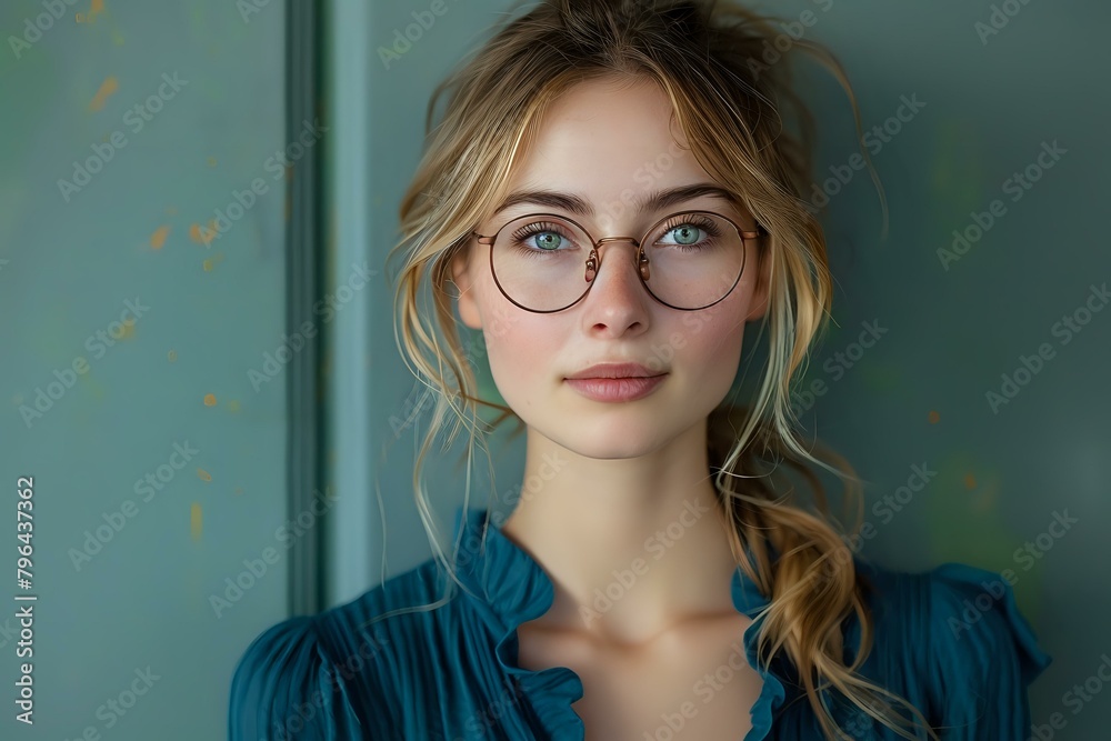 Vibrant and Playful Portrait of a Smiling Young Woman Vibrant and Playful Portrait of a Smiling Young Woman