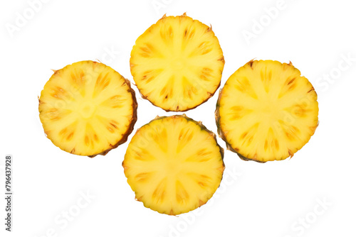 Dancing Pineapple Triad. On a White or Clear Surface PNG Transparent Background.