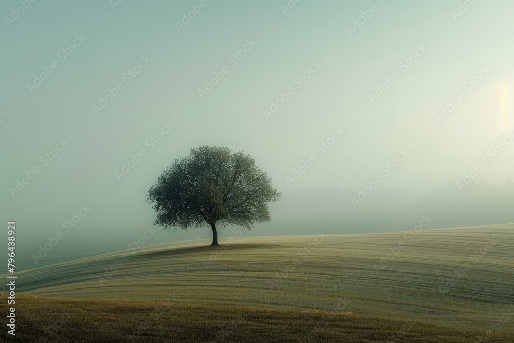 b'Lonely Tree on a Hill'