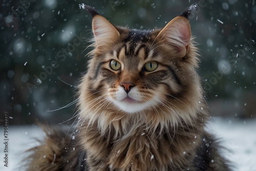 cat in snow © Nikola