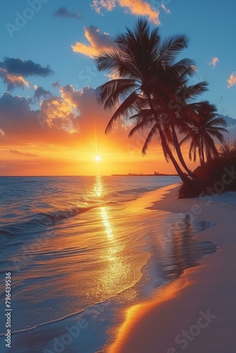 b'Tropical Beach Sunset'