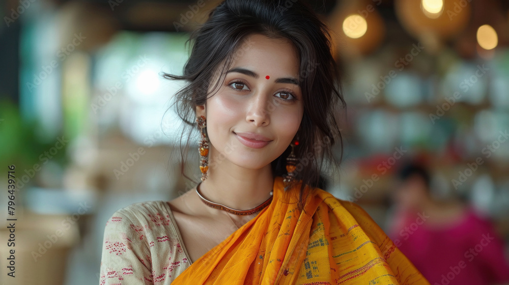 Young beautiful woman in traditional saree Young beautiful woman in traditional saree