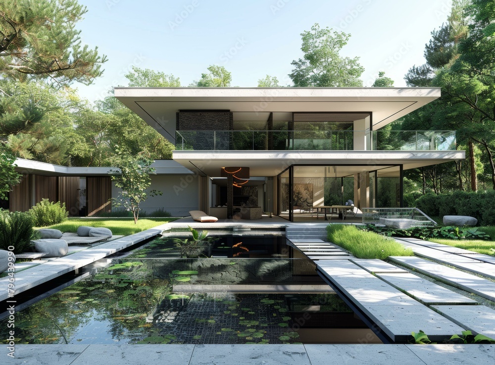 Modern House with Pool and Garden