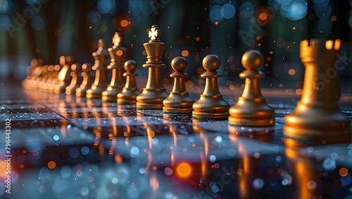 Strategic Movement of Algorithmic Pawns on a Quantum-Powered Chessboard. Concept Quantum Computing, Chess Strategy, Algorithmic Pawns, Strategic Movement, Quantum-Powered Chessboard
