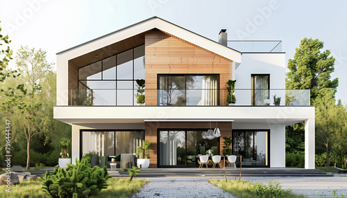 Projet de belle maison d'architecte en matériaux naturel bois