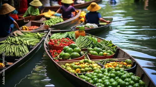 b'Southeast Asian Floating Market'