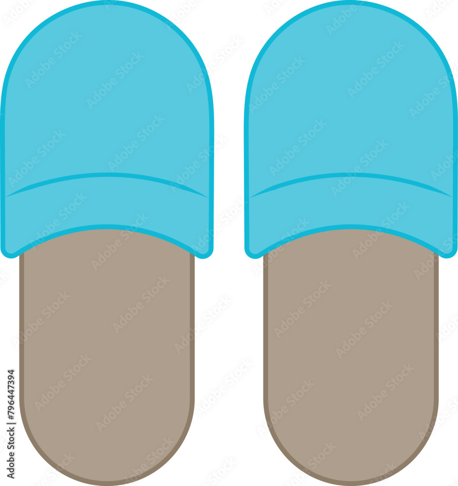 Vector illustration showcases a pair of bathroom sandals or flip-flops, perfect for leisurely strolls on the beach or relaxing by the poolside. Vector illustration showcases a pair of bathroom sandals or flip-flops, perfect for leisurely strolls on the beach or relaxing by the poolside.
