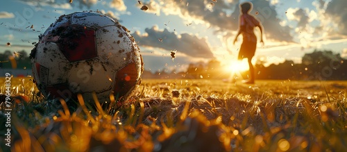 A dynamic shot capturing the instant the ball is struck, positioned behind the penalty taker, the camera captures the tense anticipation in their eyes