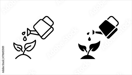Gardening vector icon set, watering symbol. Modern, vector illustration on white background