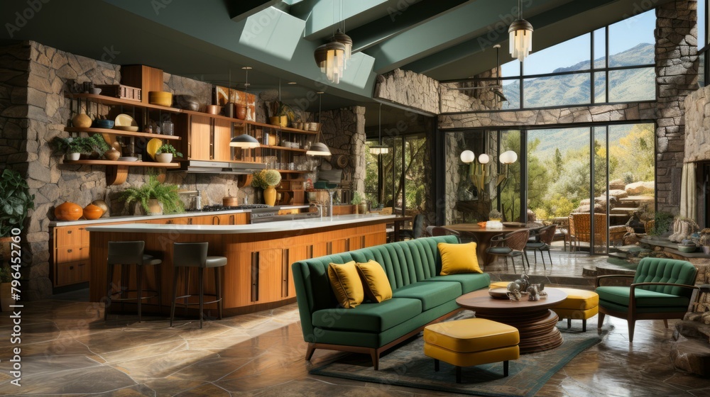 b'Retro Home Interior Design With Natural Elements' b'Retro Home Interior Design With Natural Elements'