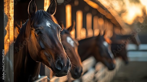 Horse Stalls: A Crucial Component of Equine Care at an Equestrian Club. Concept Equine Care, Horse Stalls, Equestrian Club, Stable Management, Animal Welfare