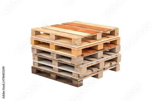 The Towering Pallet Pyramid. On a White or Clear Surface PNG Transparent Background.