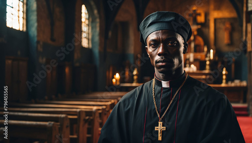 Priest church black African Cross man religion