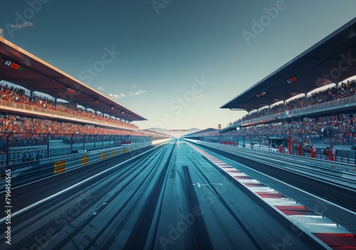 A Formula 1 race track with empty grandstands © Adobe Contributor