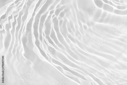 Abstract white water ripple surface with sunlight effects. Blurred transparent and shining summer texture background