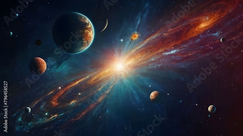 The Colorful abstract wallpaper texture background illustrations stars and planets