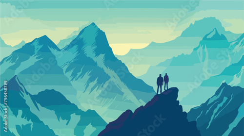 Horizontal background with mountains. Mountaineering