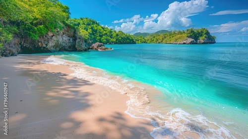 Sun-kissed beach with turquoise waters