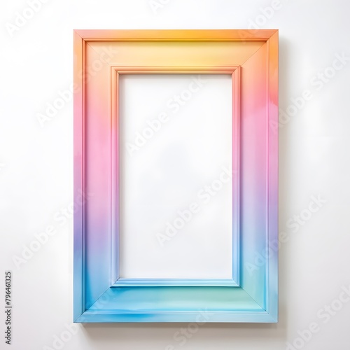 Pastel frame ombre style with white background 