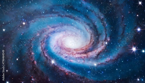 space background with spiral galaxy and stars